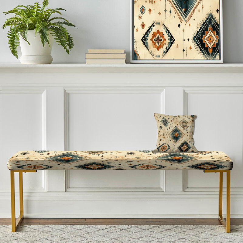 Banc beige géométrique Nomad Ii Boho
