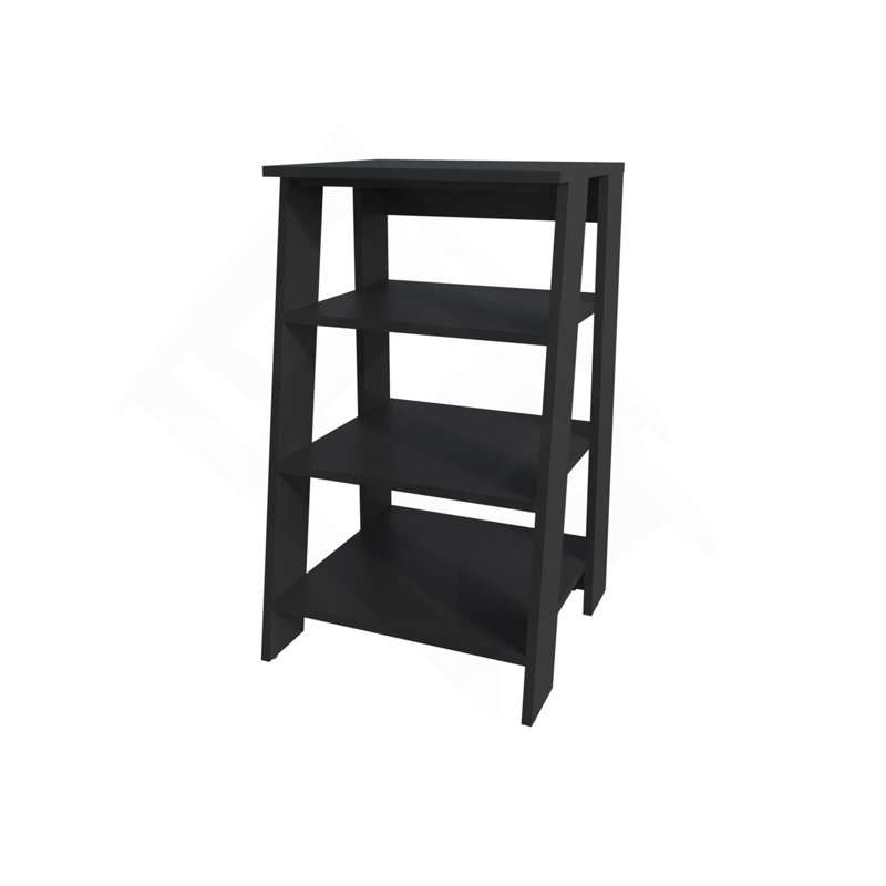 Étagère de salle de bain autoportante avec rangement ouvert, Noir