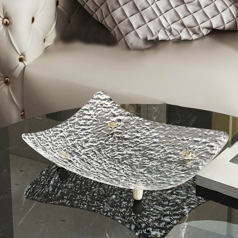 Fruit Glacier Pattern Fruit Coffee Table Dry Fruit Snack Display Tray, B