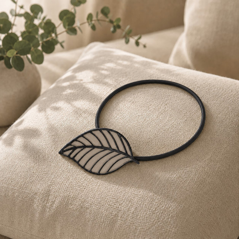 Embrasse de rideaux magnétique - Conception élégante en feuille de résine - Accessoire pratique pour les rideaux, Taupe