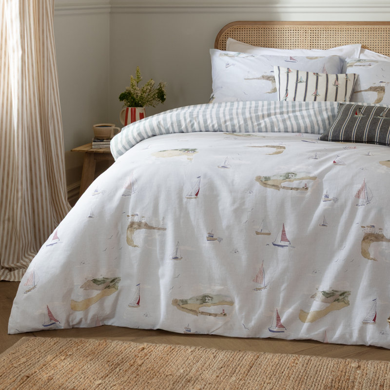 Abersoch Cotton No Pattern Duvet Cover Set with Pillowcases Included, Single Duvet Cover + 1 Standard Pillowcase