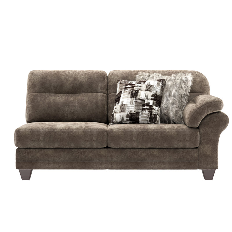 Dabydeen Upholstered L-Shaped Sectional Symmetrical, Brown