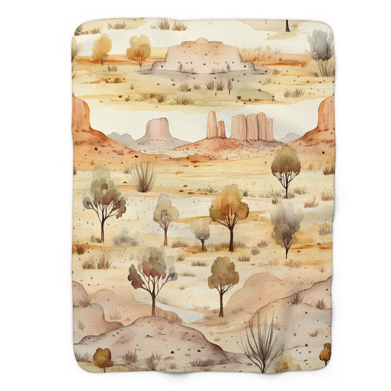 Jeté désert en sherpa 1 pièce Desert Sky Spectrum, 60 po x 80 po