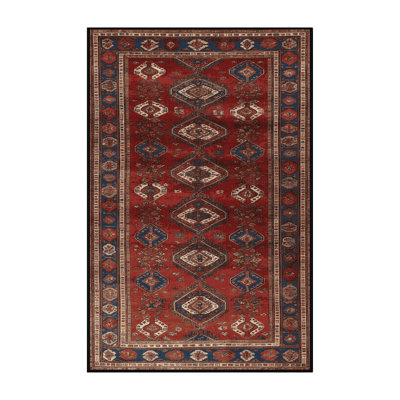 Tapis turc noir lavable à la machine