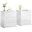 Ensemble de 2 tables de chevet avec rangement, 3 tiroirs moderne en bois blanc