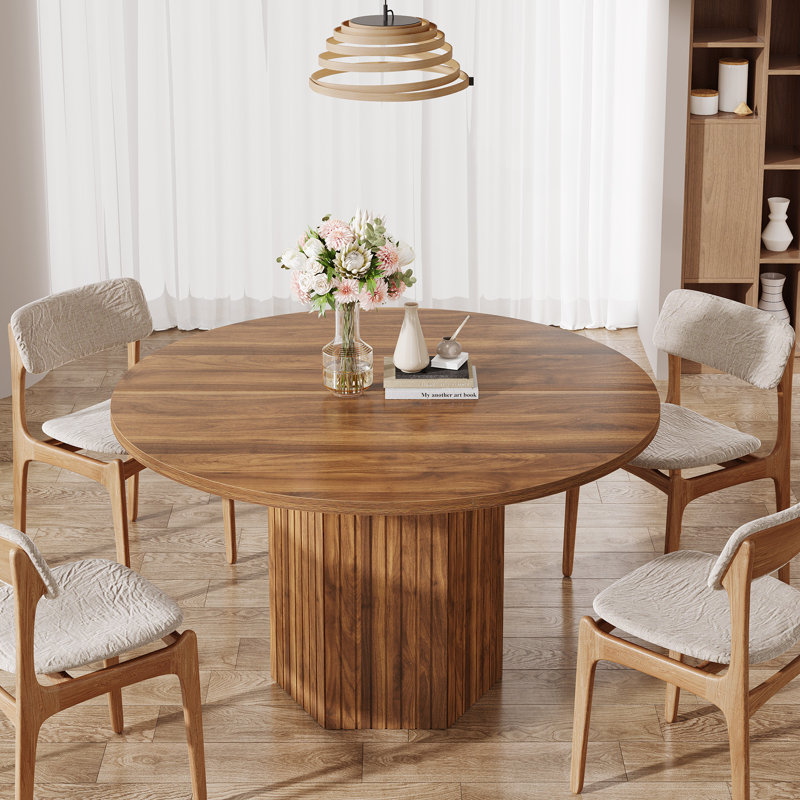 Arelys 47.25'' Round Dining Table, Rustic Brown