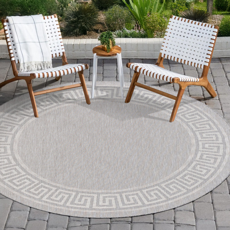 Tapis gris Edna, Rond 5 pi 3 po