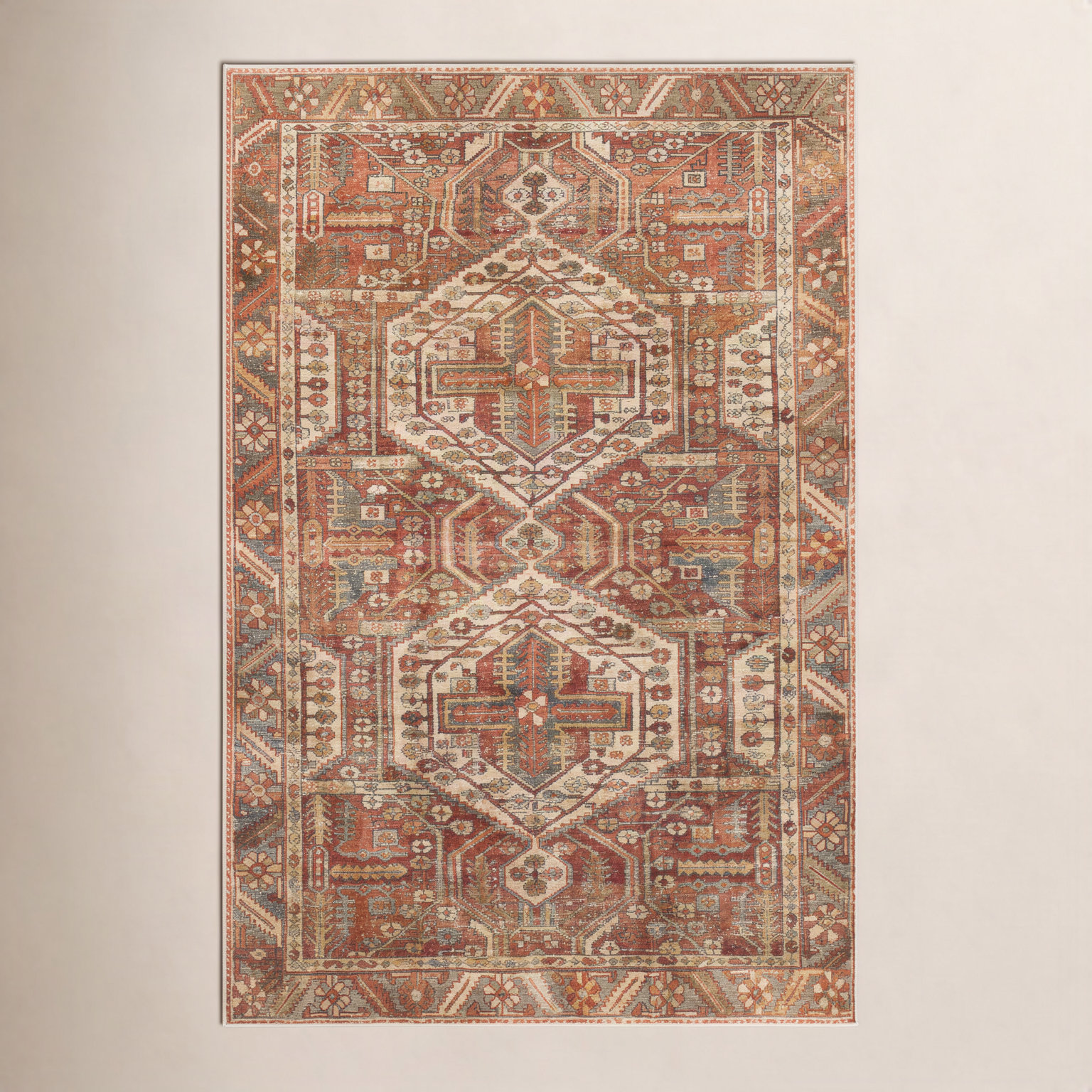 Mags Machine Washable Oriental Rug, Rectangle 2'6" x 4'