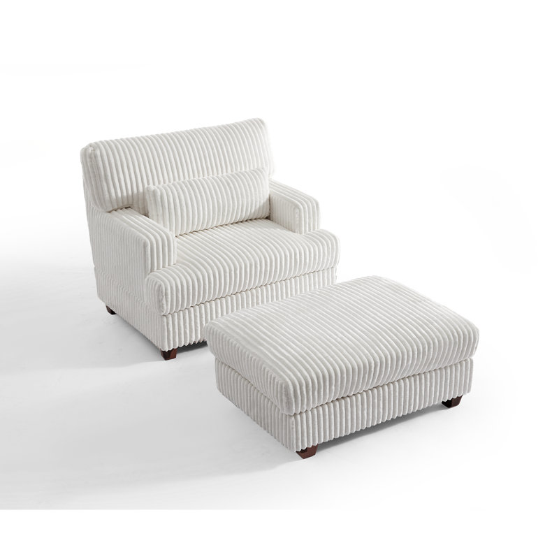 Ermia 92Cm Wide Armchair, Beige Faux Fur