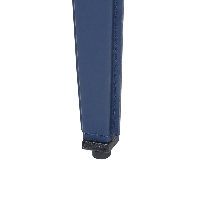 Winston Leather Accent Stool, Navy Blue
