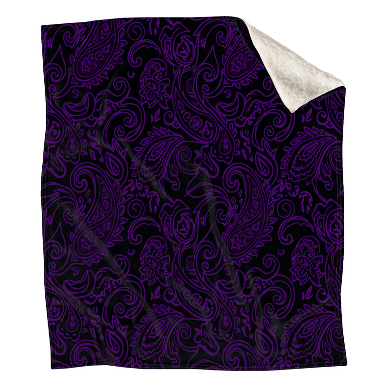 Couvertures mauves à motif cachemire, 50in W x 60in H