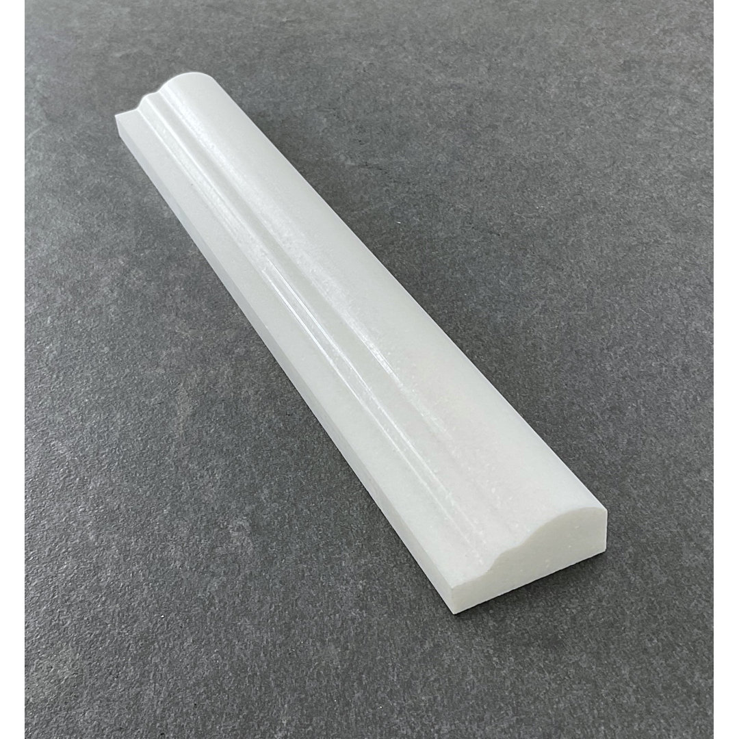 12" L x 1.75" W Marble Chair Rail Tile Trim (Set of 7) ES Stone 