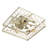 20" Flush Mount White Rubbed Gold Caged Ceiling Fan, Small Modern Ceiling Fan With Remote