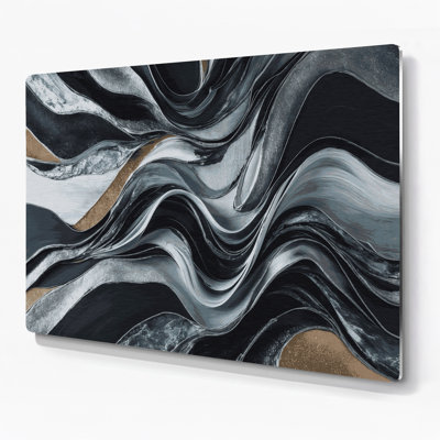 «Lyrical Abstraction 45», art mural en métal noir