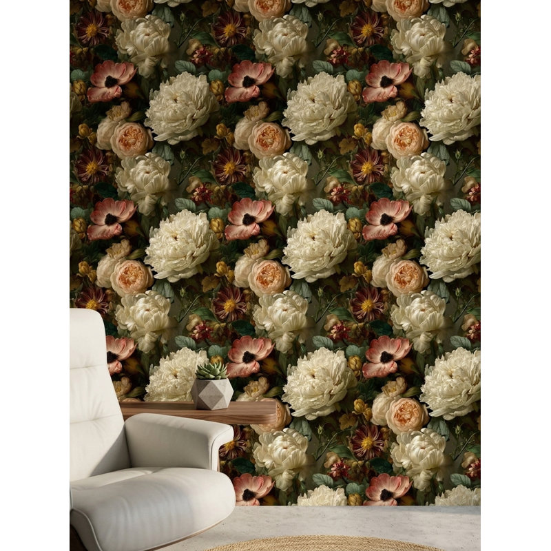 Papier peint floral foncé foncé Moody, Peel and Stick