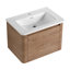 Meuble-lavabo mural 28 po avec lavabo en céramique blanche et porte à fermeture en douceur 28 po