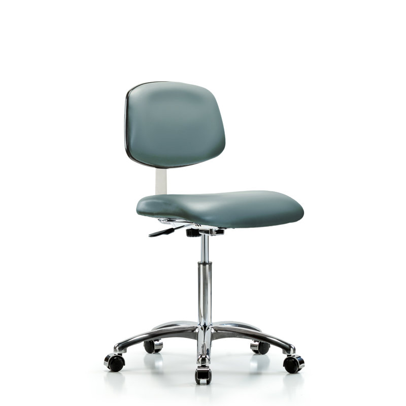 Anglie Vinyl Task Chair, Casters, Light Blue