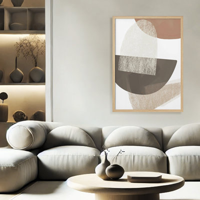 Abstrait «Earth Tone Geometric Art», reproduction d'art encadrée