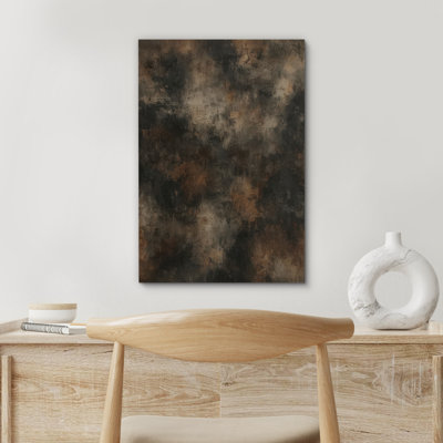 Dark Brown Abstract Art – Pictures Framed Canvas Print Wall Art