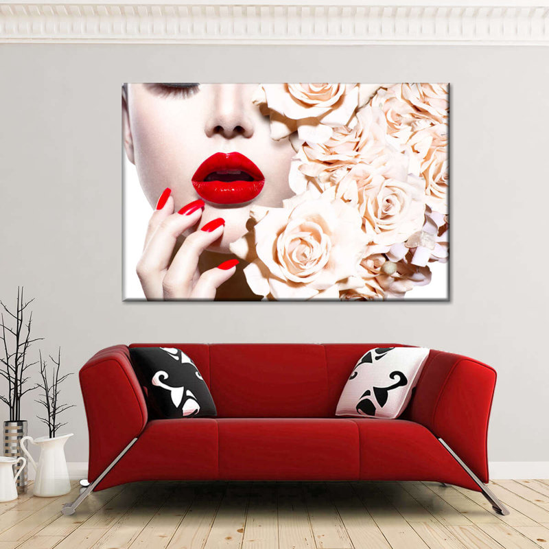 " Perfect Red Nails Canvas Print ", 34" H x 51" W x 1.25" D