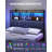 Headboard with 3-Tier Storage Shelves, Velvet Upholstered Head Board with 2 Outlets, USB Ports & LED Light, Soft Backrest for King/Queen Size Bed, White and Gold/Rustic Brown and Black-984979043-985306067