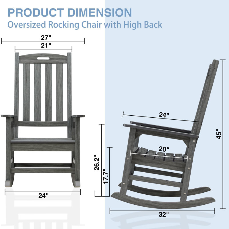 Chaise berçante d'extérieur, Gris foncé