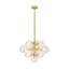 Lustre moderne en verre à niveaux gradués à 19 lumières Scituate-991874899