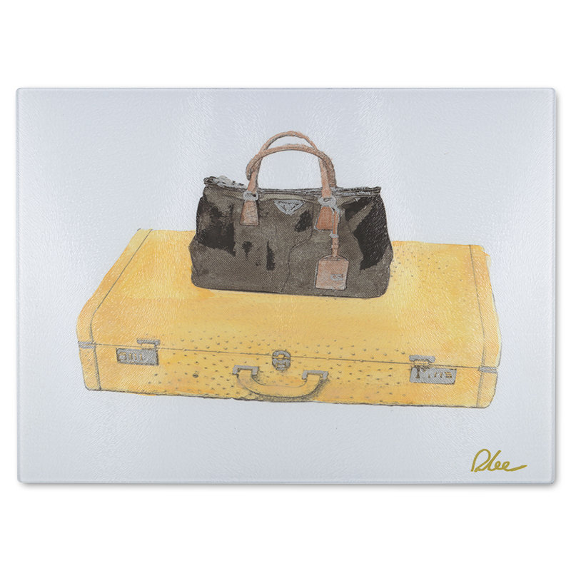 Holiday Shopping Glass Chopping Board