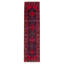 Tapis de couloir rouge en laine noué à la main de conception unique 3 pi 7 po x 12 pi 10 po Jesse-James