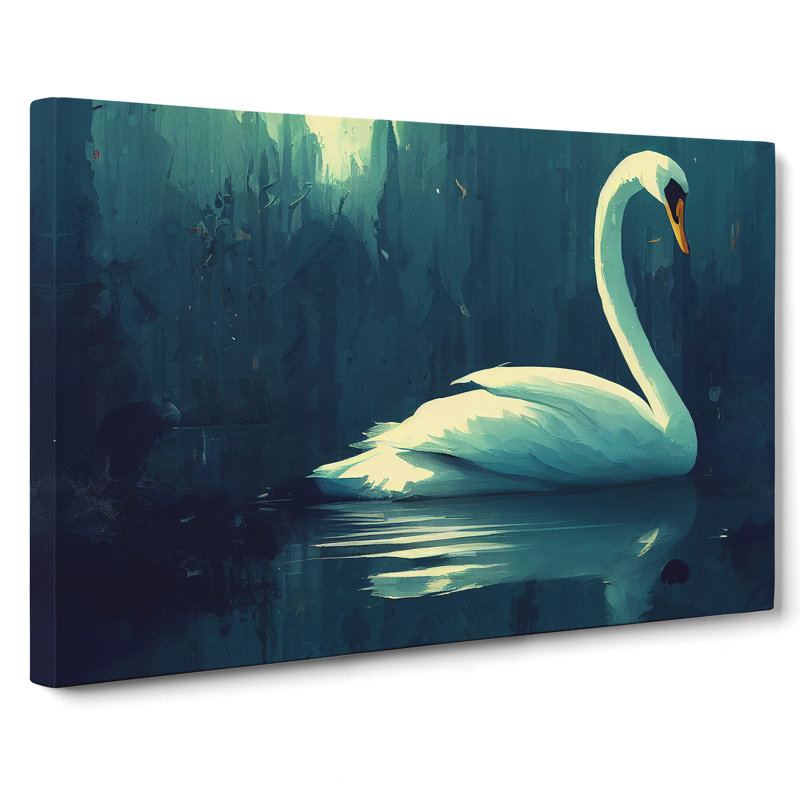 Swan Art Painting Vol.6 - Wrapped Canvas, 40cm H x 60cm W x 3cm D