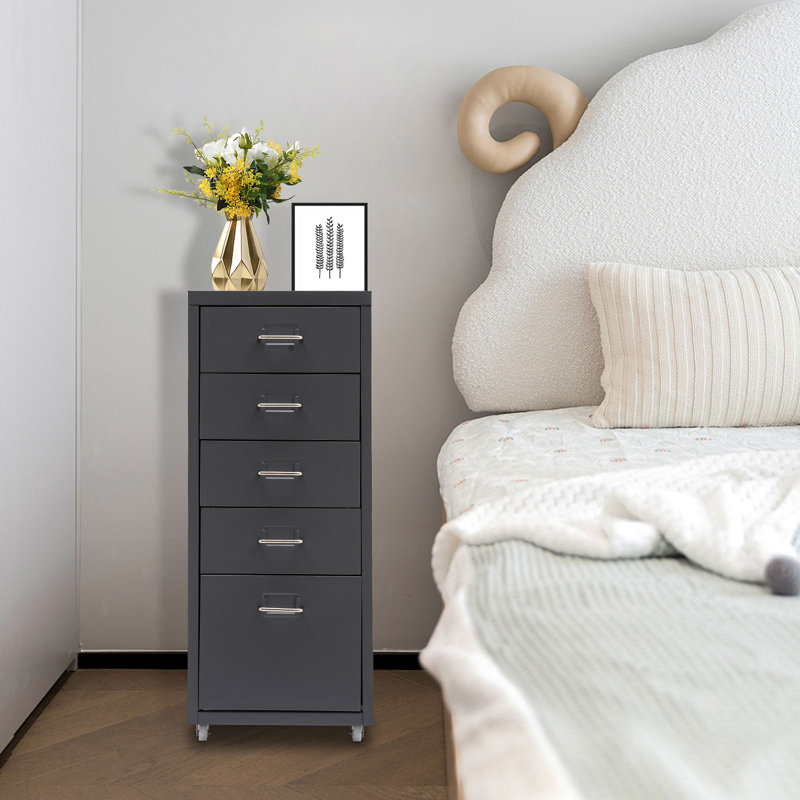 Aviraj 5 Drawer Storage Drawer, Gray