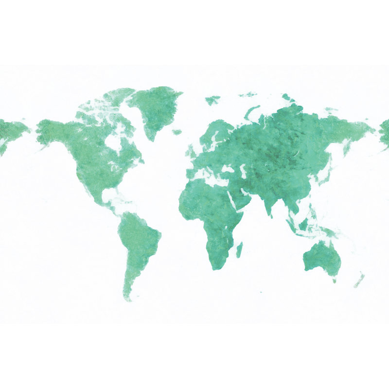 World Map Paint 1 Piece Wrapped Canvas Wall Art, 81cm H x 122cm W