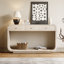 Console de style antique, 3 tiroirs de rangement, tablette de présentation, pieds courbés, placage de paulownia, vestibule / couloir / salon-1188471283
