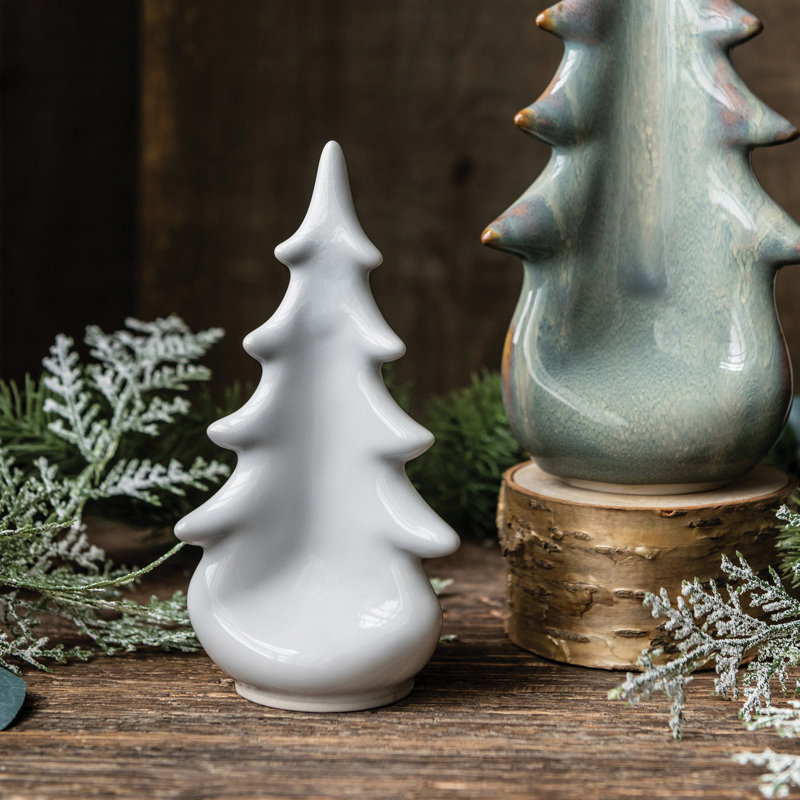 Pottery Evergreen, 3.25"W x 3.25"D x 6"H, Dove
