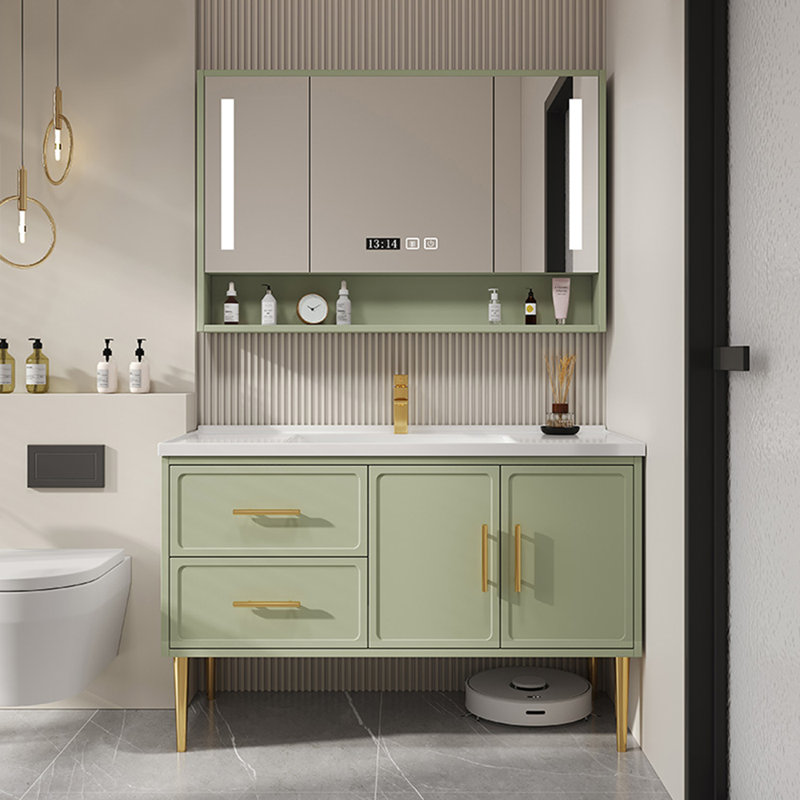 Modern light luxury bathroom cabinet, Green
