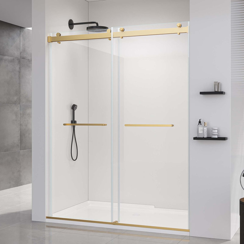 Porte en verre trempé épais pour salle de bain
