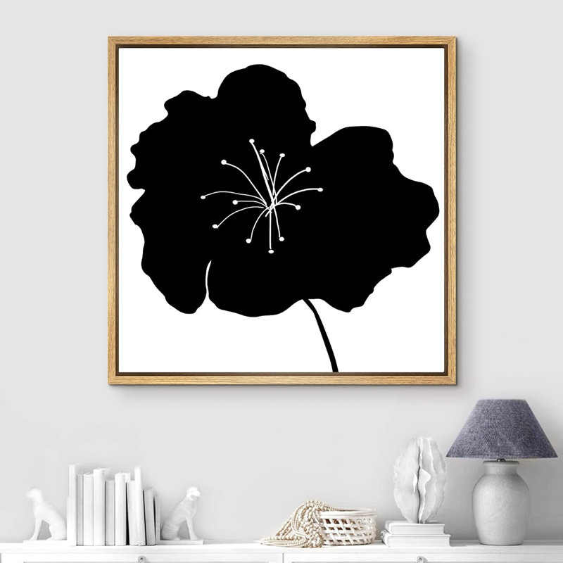 " Minimalist Black Daisy ", 16" H x 16" W