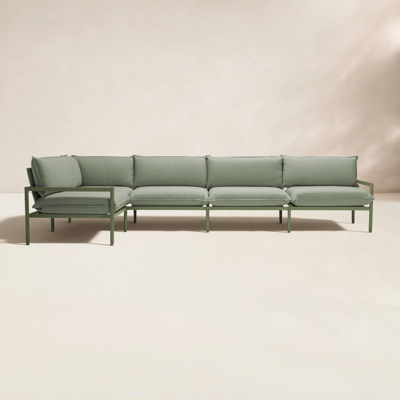 Terra Outdoor 5 - Seat Patio Sectional, Olive