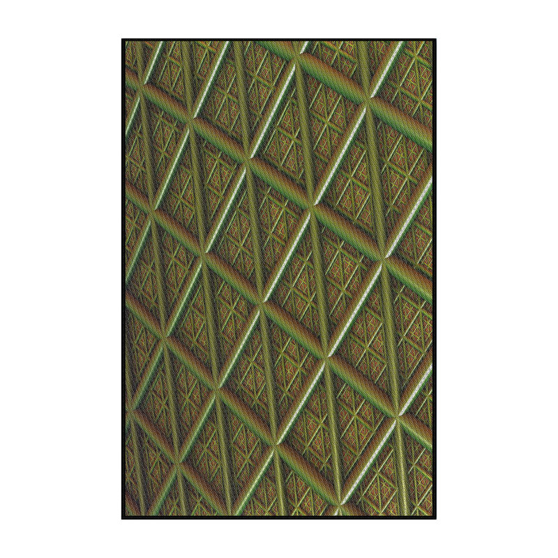 Fabriqué à la machine à partir de laine et de polyester Tapis décoratif olive, Rectangle 5 pi x 7 pi
