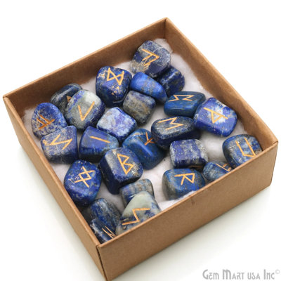 Rune Stones Lapis Spiritual Futhark Reiki Symbols Gemstones 25PC LOT