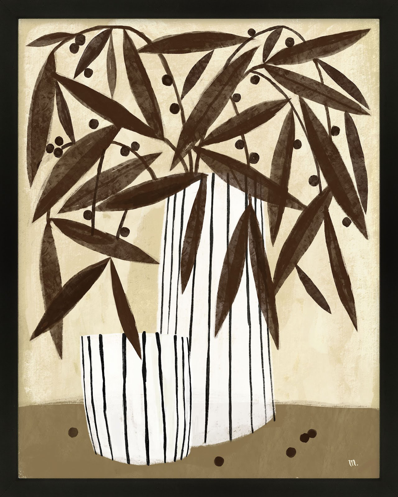 Dry Flowers by StudioM, Black, 38" H x 30" W x 1.25" D