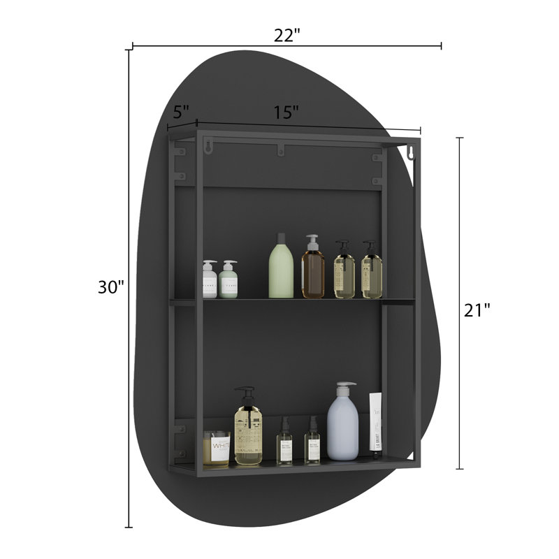 Frameless Irregular-Shaped Mirror Cabinet
