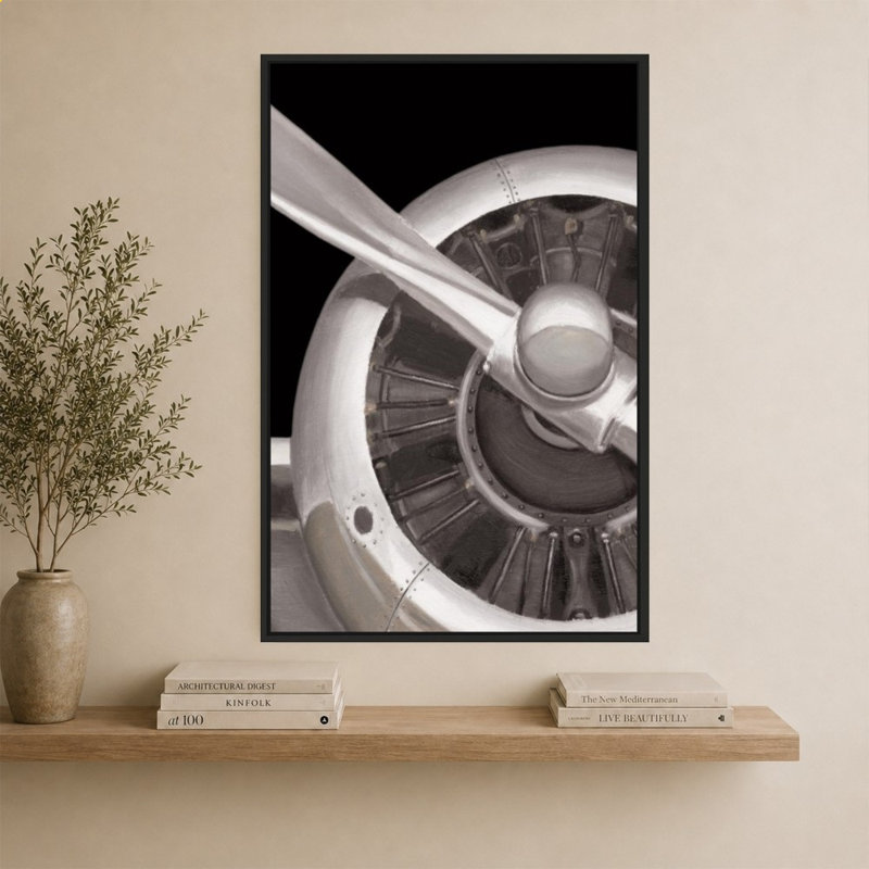 Voyage par Air III foncé par Marco Fabiano - impression sur toile, 64" H x 44" W, Black
