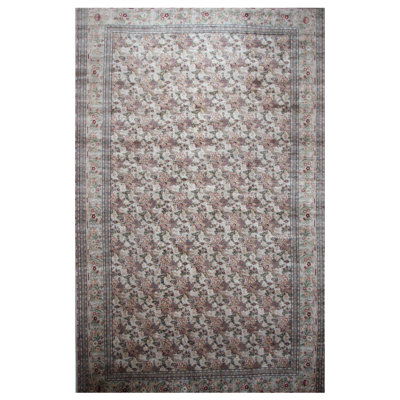 Classic Hand Knotted Ivory /Lt.Green 15x26 Oversize Rug