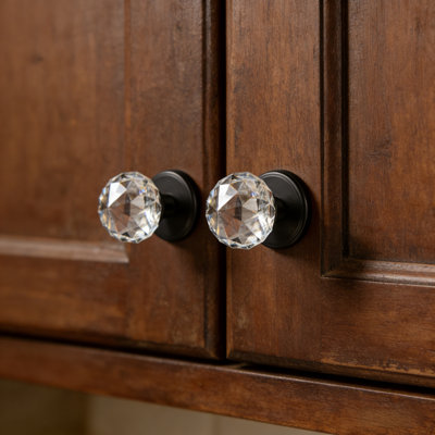 Faux boutons de porte en cristal Coolnews Modern Grace Series