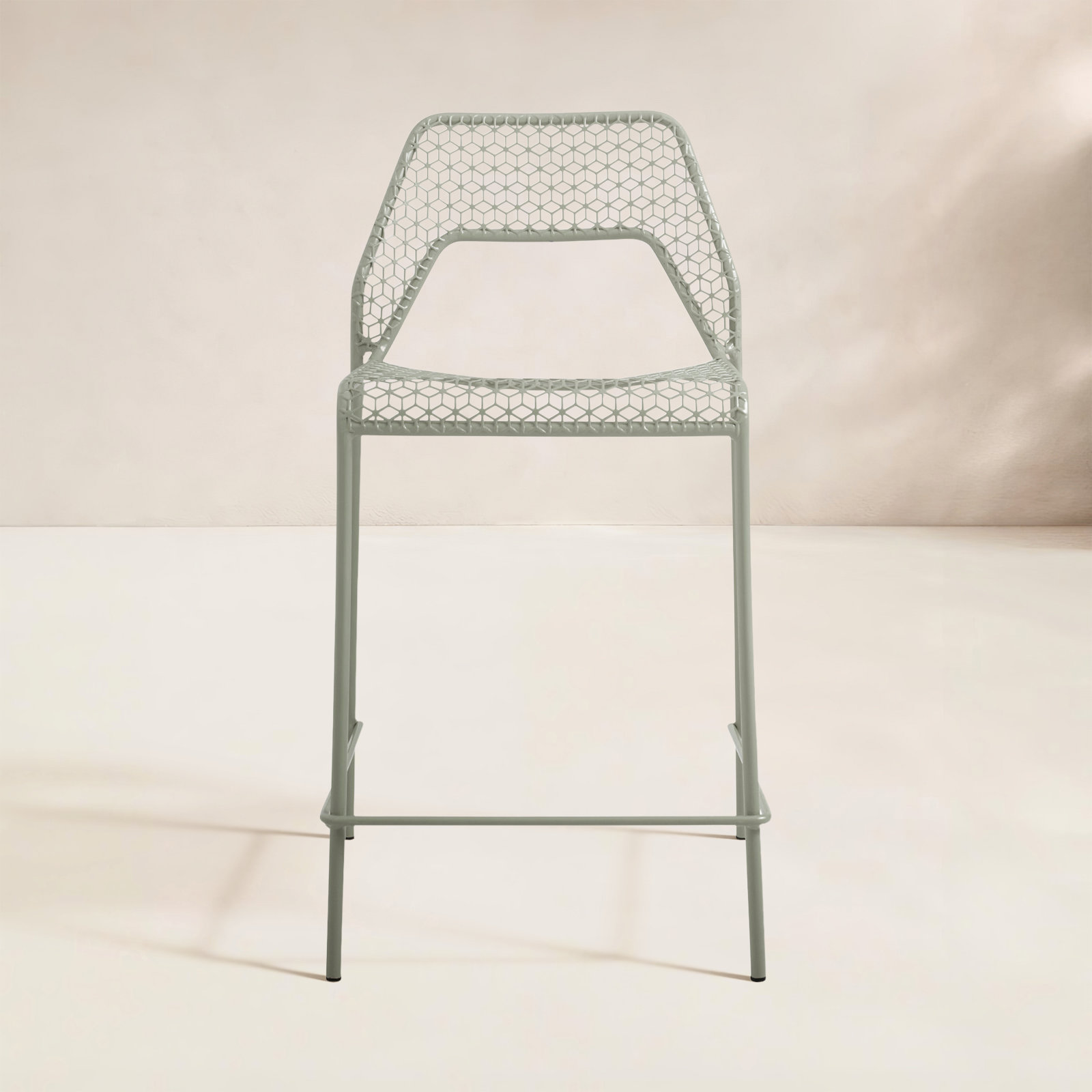 Hot Mesh Outdoor Bar Stool, Gray Green, Counter Stool (24.4" Seat Height)