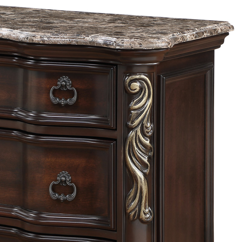 Faxon Queen 2PC Dark Walnut, Queen, 2 Pcs: Bed, Nightstand, Dark Walnut