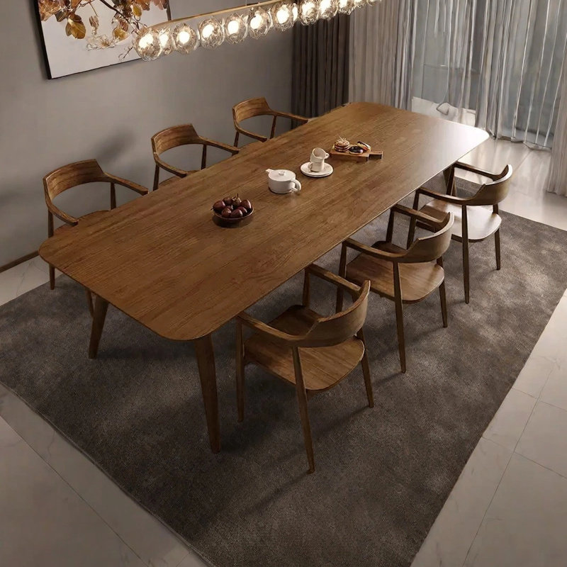 Nordic-style spacious dining table, 29.53"H x 86.61"L x 31.5"W