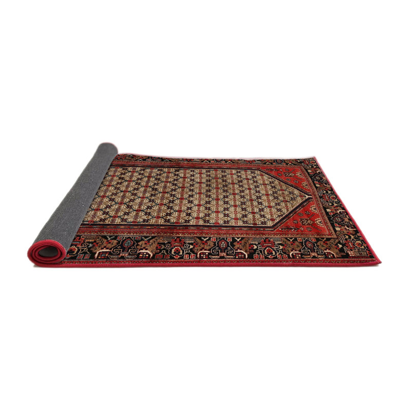 Tapis traditionnel rouge / brun Nobleboro, Rond 5 pi