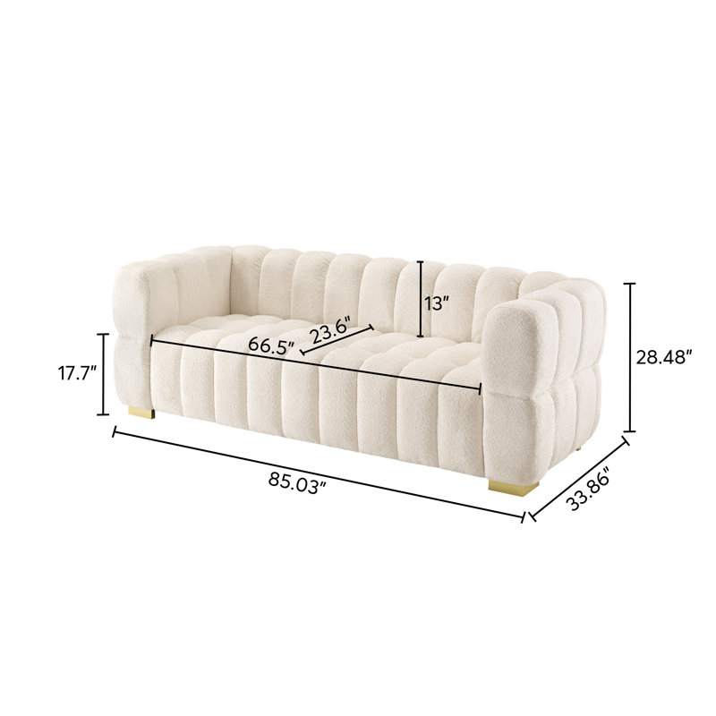 Canapé Marceil, 100 % polyester blanc